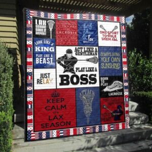 Act Like Gentleman Lacrosse Men Blue Red Quilt Blanket Vh09  Quilt